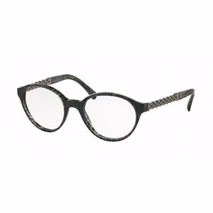 NWT Chanel Blue Grey Tweed Round Rx Glasses